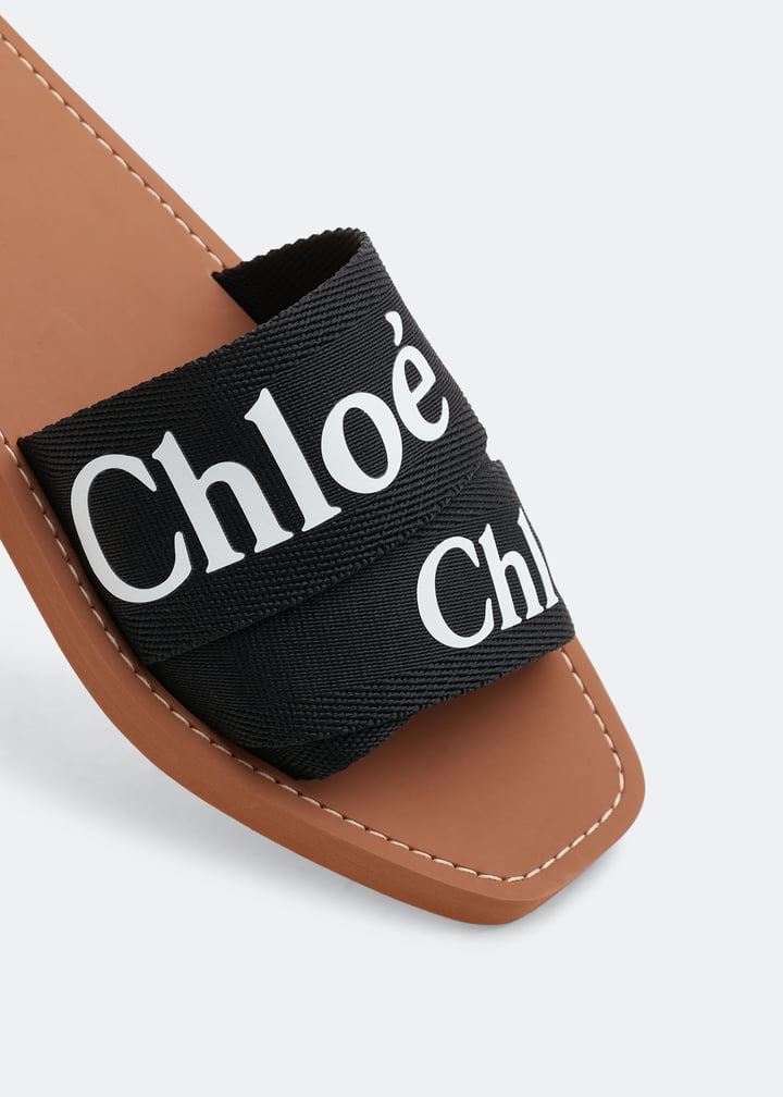 ■Chloe■ Woody Flat Slide Black CHC19U18808001 CHC19U188080 Chloé Woody flat sandals for Women - Black in Qatar | Level