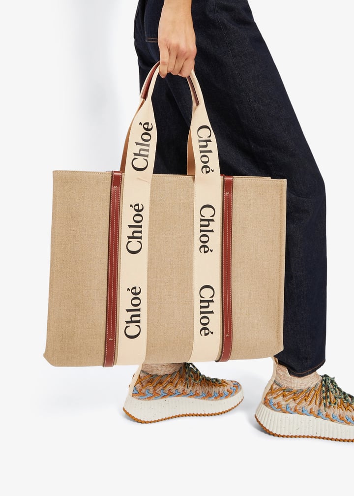 Chloé Woody large tote bag for Women - Beige in UAE | Level