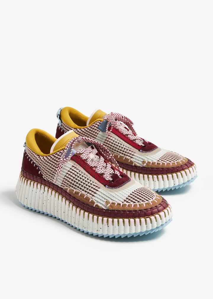outlet【Chloe】Nama☆Multicolor Red ローカット スニーカー Chloé - Nama Multicolor Red Mesh Platform Sneaker
