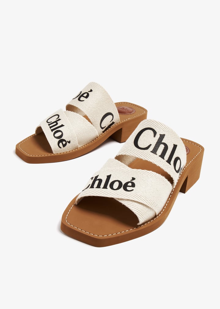 Chloé Woody heeled mules for Women - White in UAE | Level Shoes