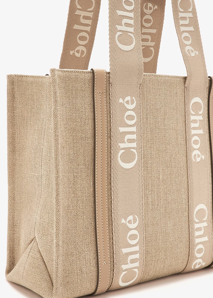 トートバッグ CHLOE Woman Tote bags Camel CHC23AS383L17 26Y Chloe Woody Medium Tote Bag Blushy Beige CHC23AS383L1726Y