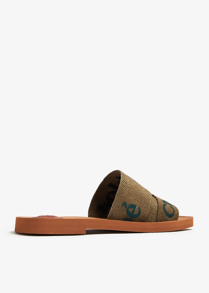 Chloé Woody flat sandals for Women - Khaki in UAE | Level Shoes