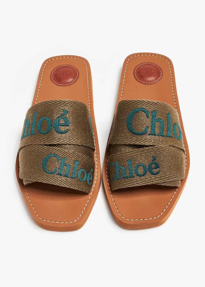 Chloé Woody flat sandals for Women - Khaki in UAE | Level Shoes