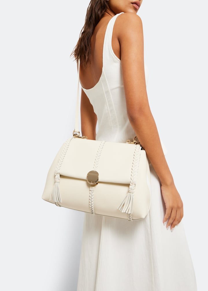 【Chloe】Penelope Medium’ shoulder bag White Chloé Penelope medium soft shoulder bag for Women - White in