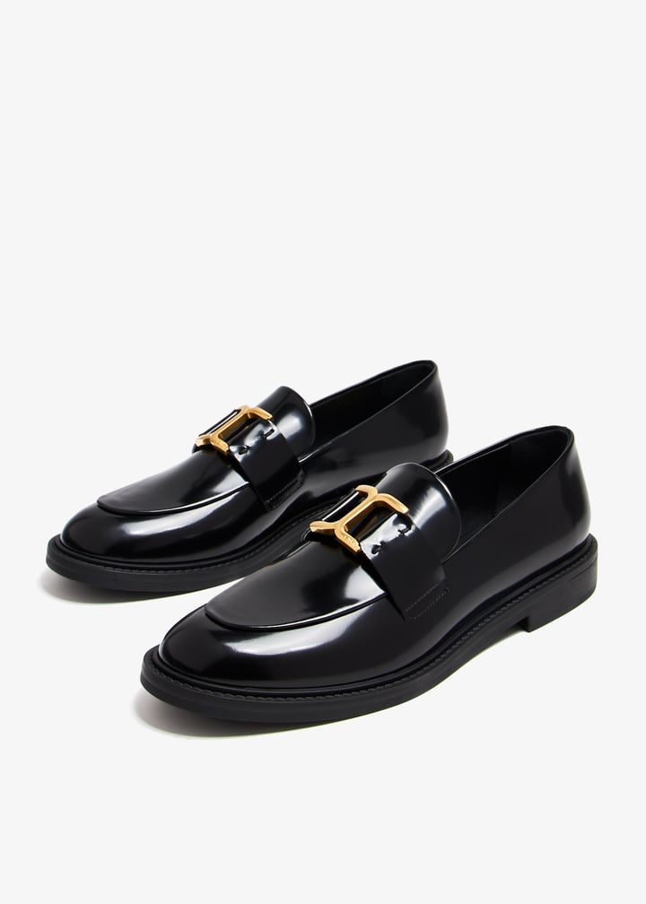Chloe マルシ ハンフス CHC24W06RNGPATENTGOATSKIN 001 Chloé Marcie loafers for Women - Black in UAE | Level Shoes