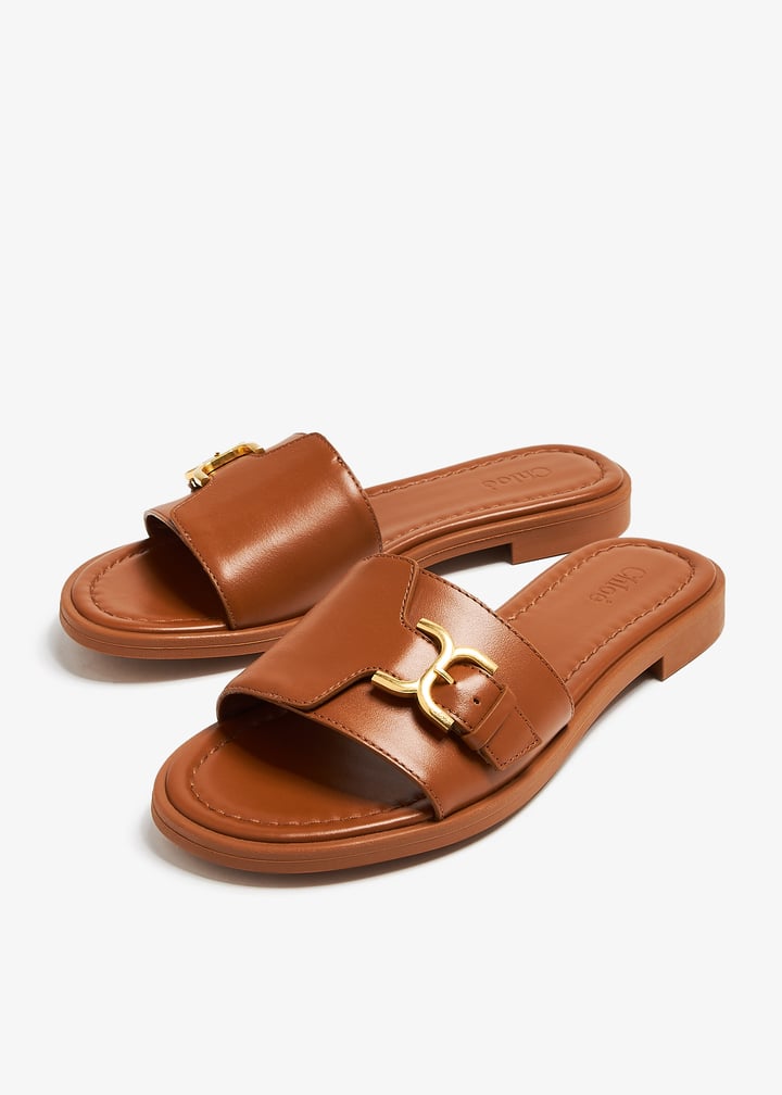 Chloé Marcie slide sandals for Women - Brown in USA | Level Shoes