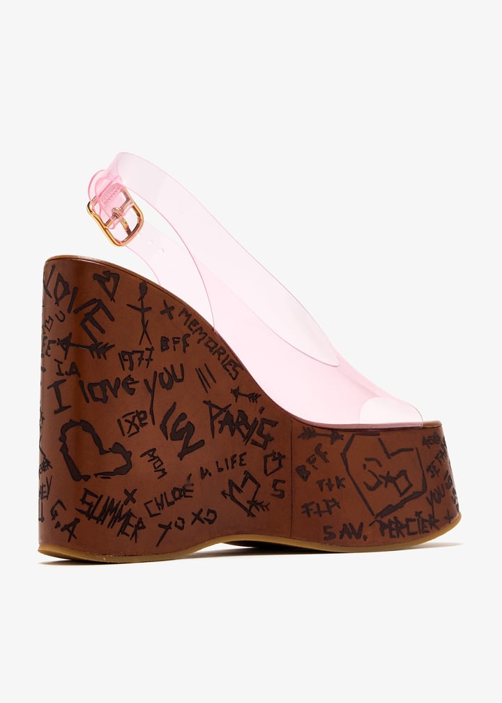 Chloe スハクリンクサンタル CHC25U09VRQ 260 Chloé Maxime wedge sandals for Women - Pink in UAE | Level Shoes