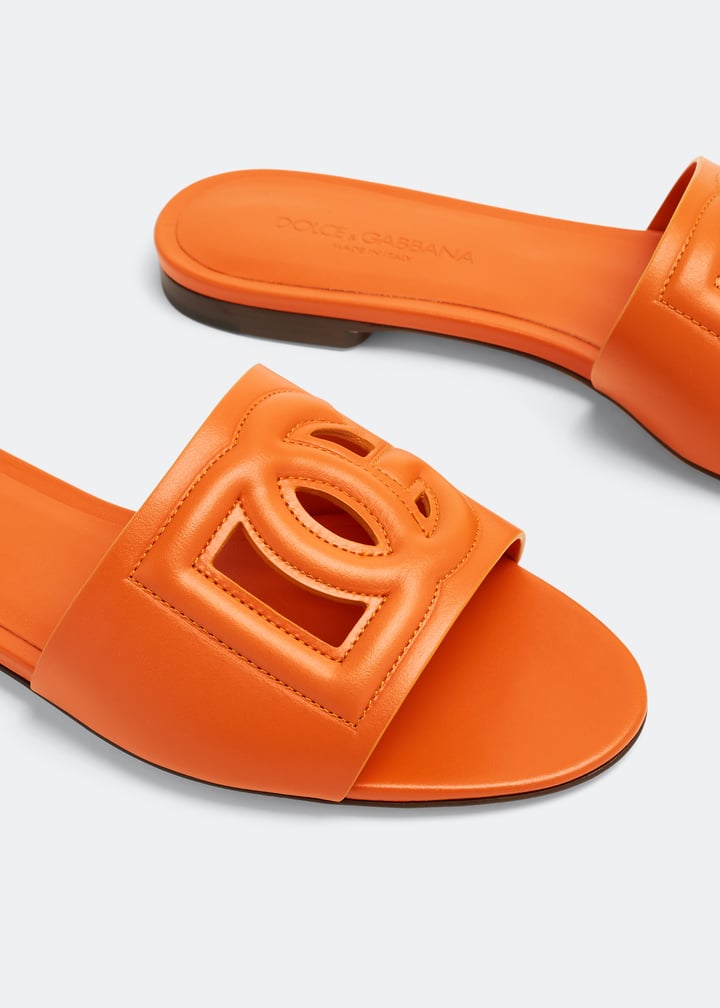Dolce&Gabbana Calfskin sliders with DG logo for Women