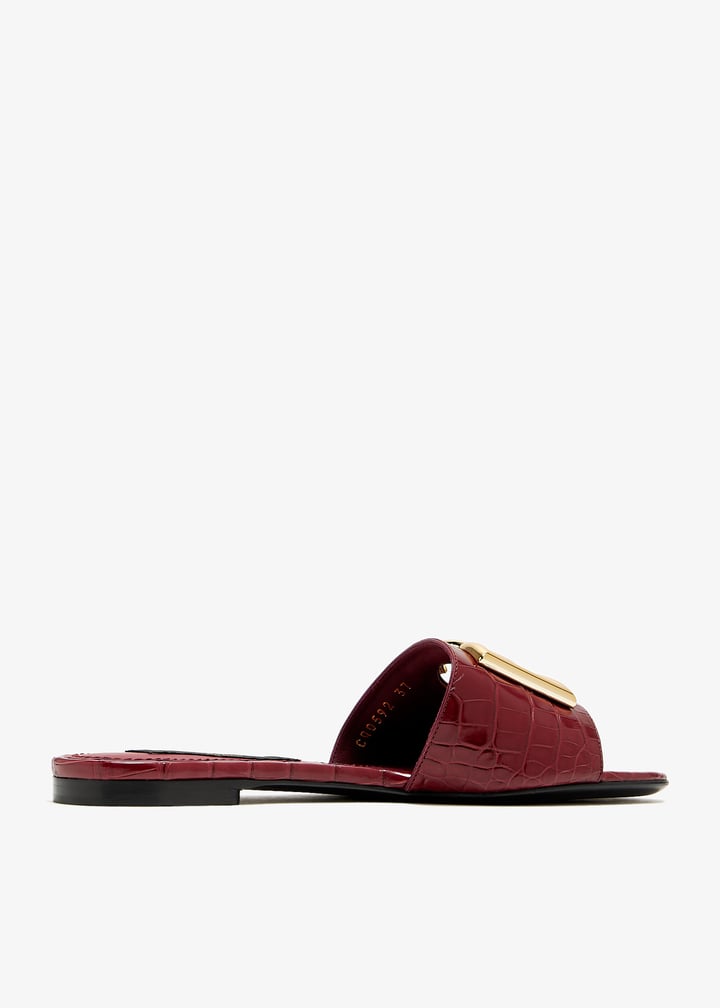Dolce&Gabbana Alligator skin slide sandals for Women - Red