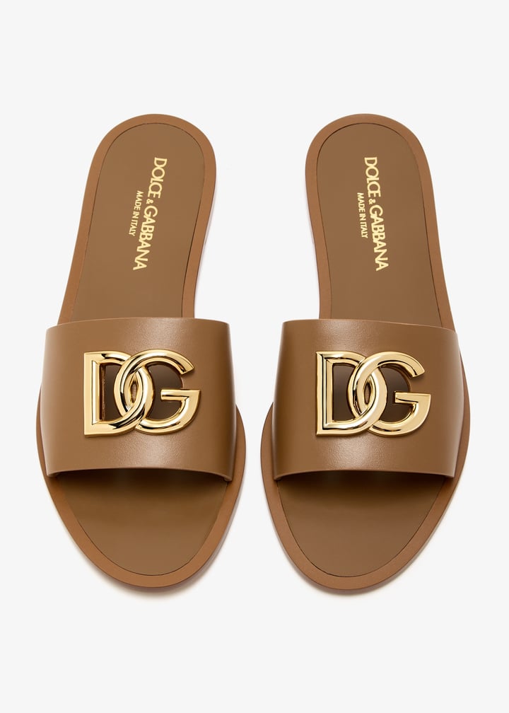 Dolce&Gabbana DG Logo slide sandals for Women - Brown in UAE