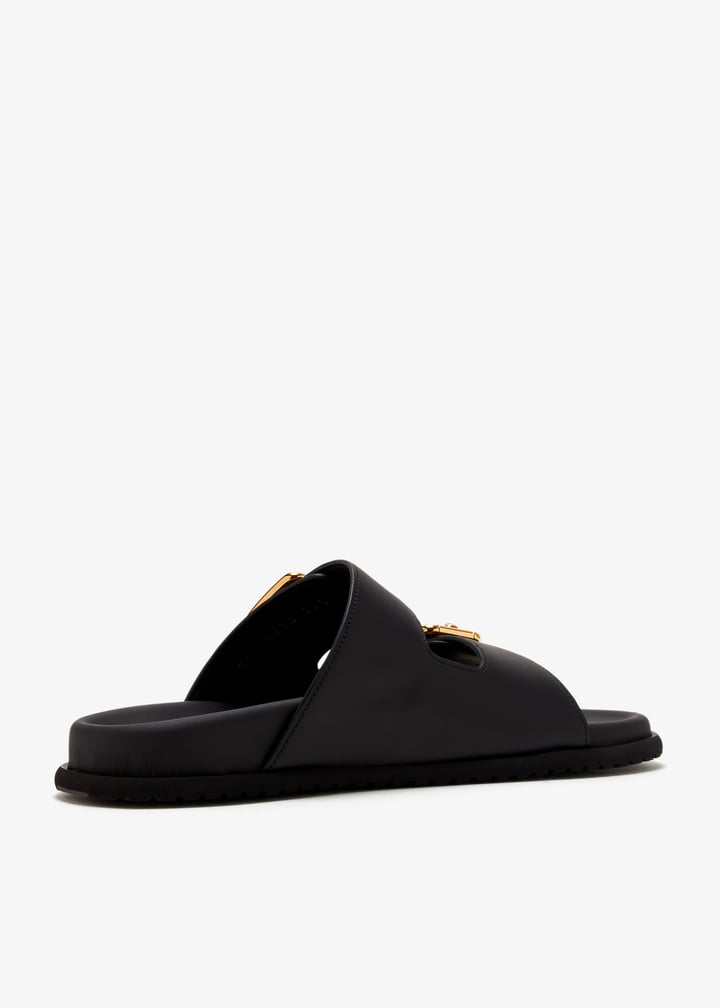Dolce&Gabbana Calfskin slider sandals for Women - Black in