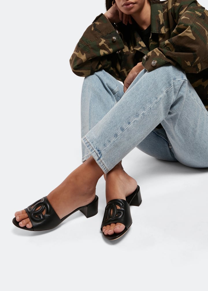 Dolce&Gabbana DG logo mules for Women - Black in UAE | Level