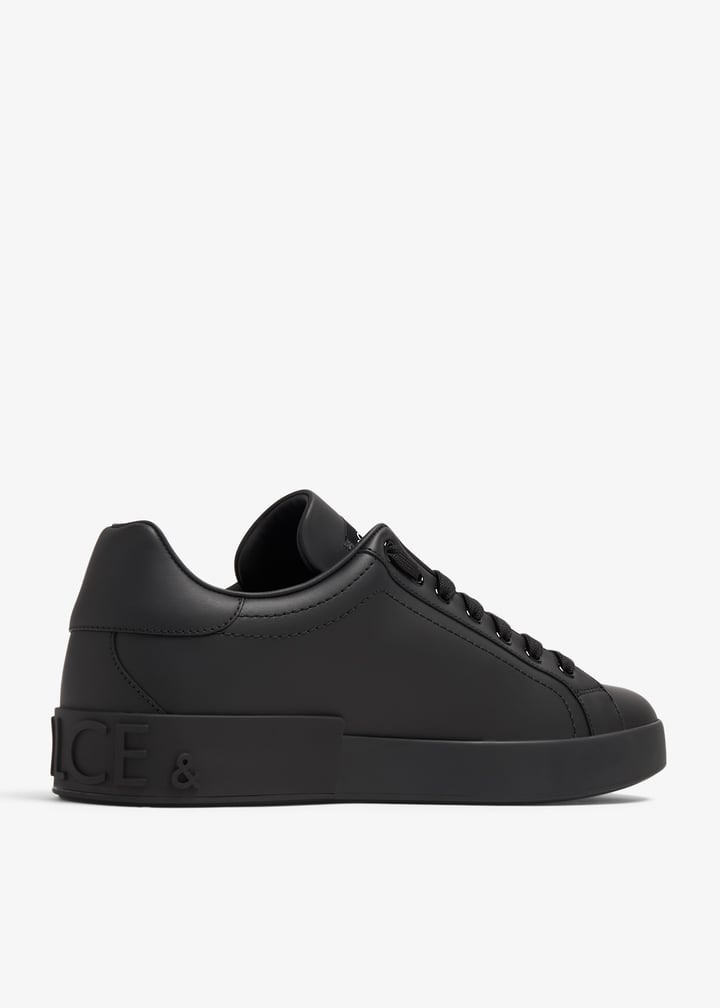 【関税＆送料込み】Dolce & Gabbana 'Portofino' Black Leathe Dolce & Gabbana Portofino Leather Sneakers | Black | FARFETCH