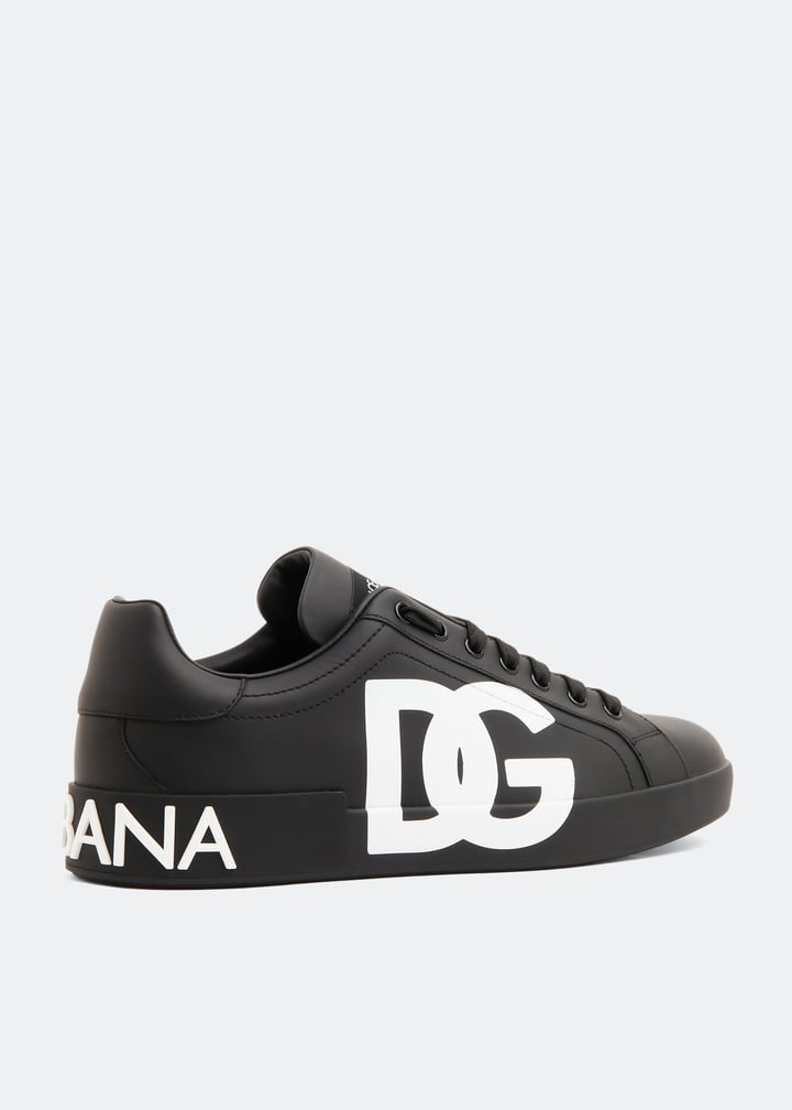 Dolce&Gabbana Calfskin nappa Portofino sneakers with DG logo