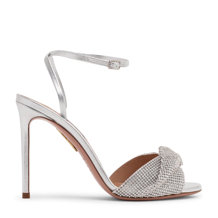 Aquazzura Crystal twist sandals for Women - Silver in USA | Level