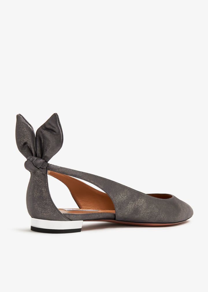 Aquazzura Bow Tie ballet flats for Women Metallic in KSA Level