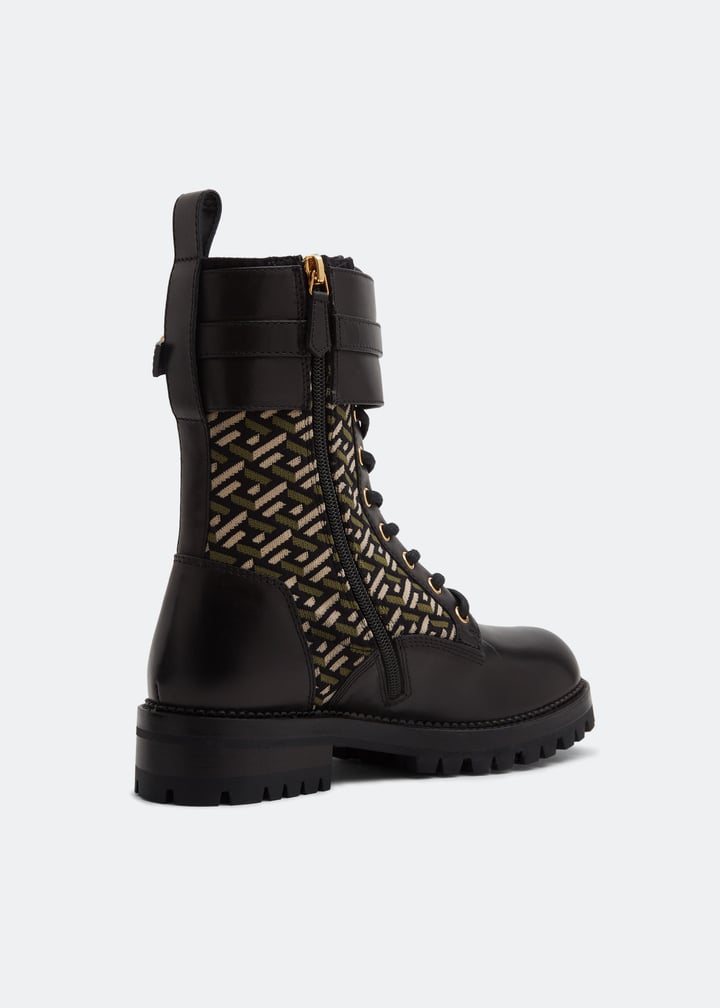 Versace Safety Pin leather boots for Women Printed in KSA