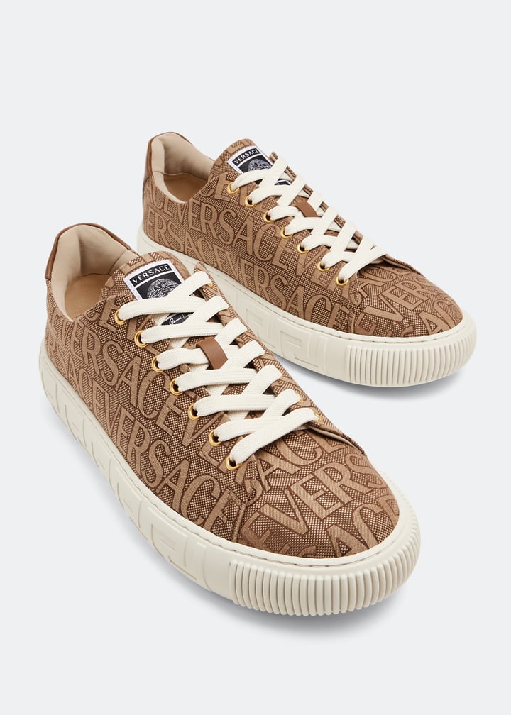 【関税&送料込】Versace Versace Allover Sneakers Versace Versace Allover sneakers for Men - Brown in UAE