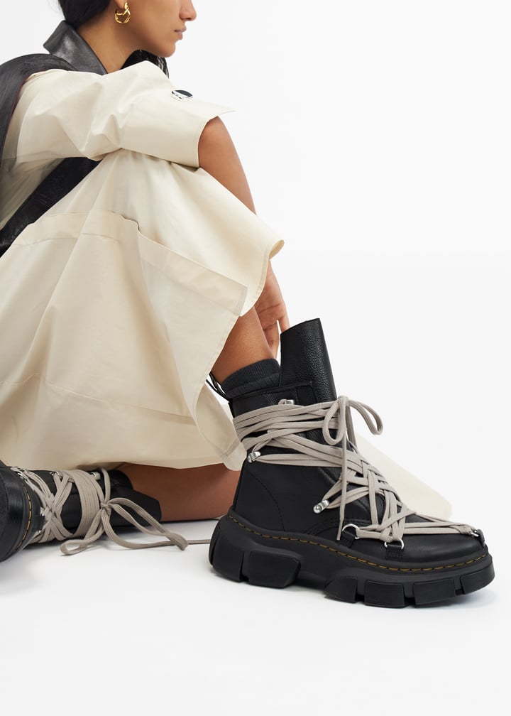 【正規品】Rick Owens DRKSHDW ブラック レディース 厚底靴 JUMBO LACES ABSTRACT LOW SNEAK（scfw2 911 black） | Rick