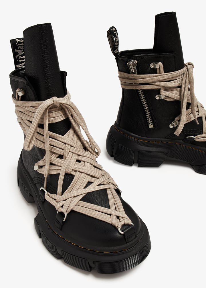 靴 Dr. Martens Rick Owens Mega Lace Boot RICK OWENS X DR MARTENS JUMBO LACE BOOT IN BLACK - Zambesi Store