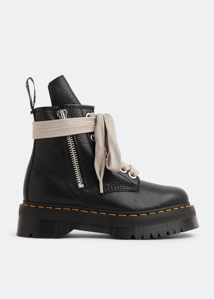 Rick Owens x Dr. Martens 1460 Quad Sole 女款大号系带靴- 黑色