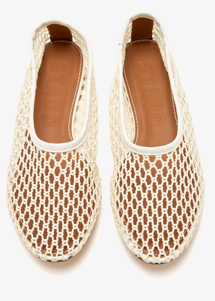 STAUD Alba ballet flats for Women - Cream in UAE | Level Shoes