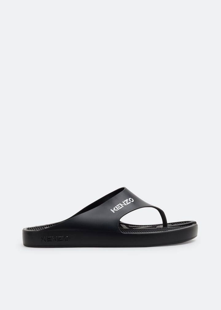 【送料&関税込】Kenzo Rubber Flip-flops Kenzo K-Beach flip-flops for Men - Black in UAE | Level Shoes