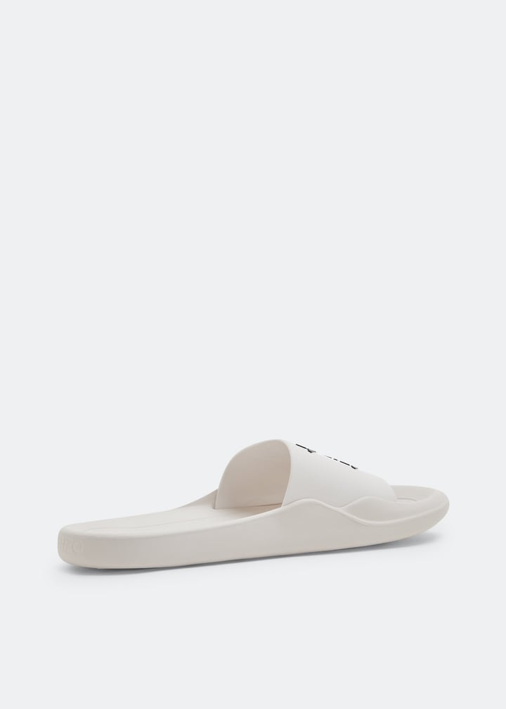 Kenzo Logo slides for Men - White in USA | Level Shoes display picture 2