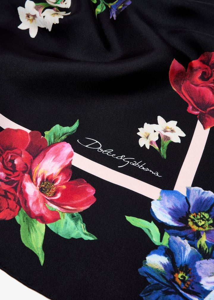 スカーフ DOLCE & GABBANA FLORAL PRINT SILK FOULARD Peonies-print silk twill foulard (90x90) in Print for Women