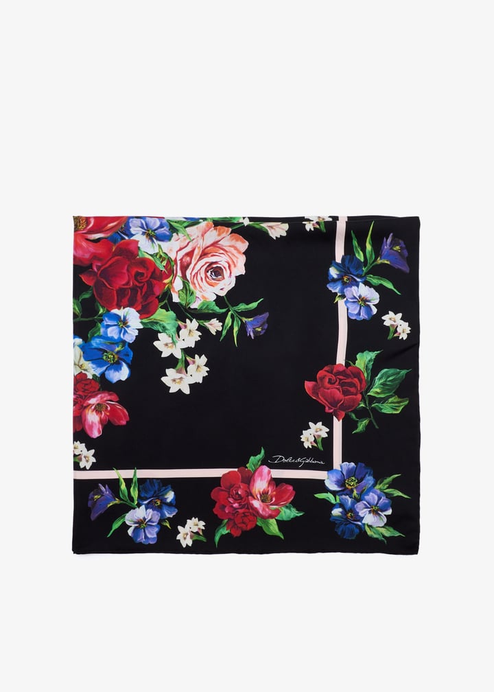 アクセサリーその他 DOLCE & GABBANA FLORAL PRINT SILK FOULARD Printのウィメンズ Floral-print silk twill foulard (90x90