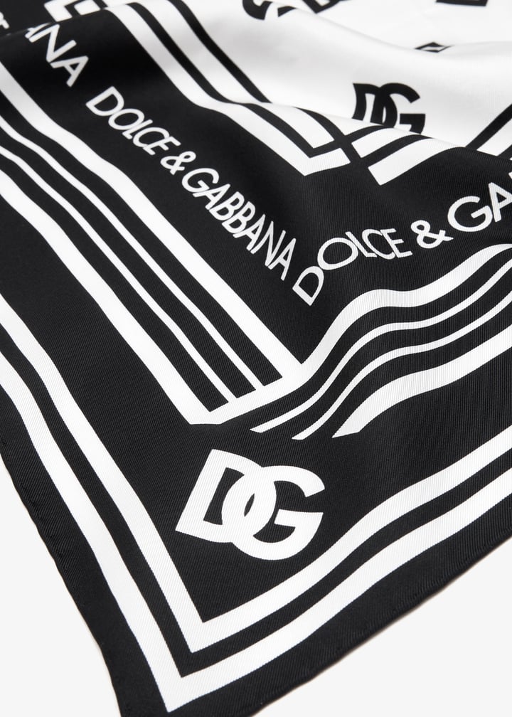 Dolce&Gabbana DG logo silk twill scarf for Women - Printed