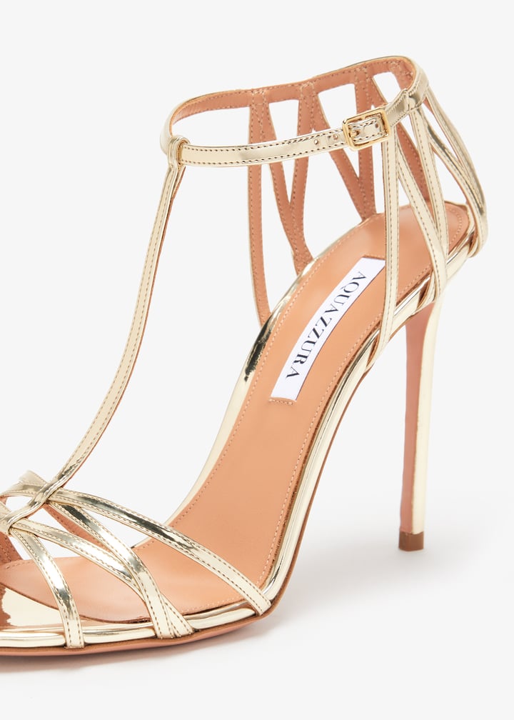 サンダル・ミュール Aquazzura \"Forever More\" mirror-effect sandals Aquazzura Forever More Sandals in Metallic | Lyst Canada