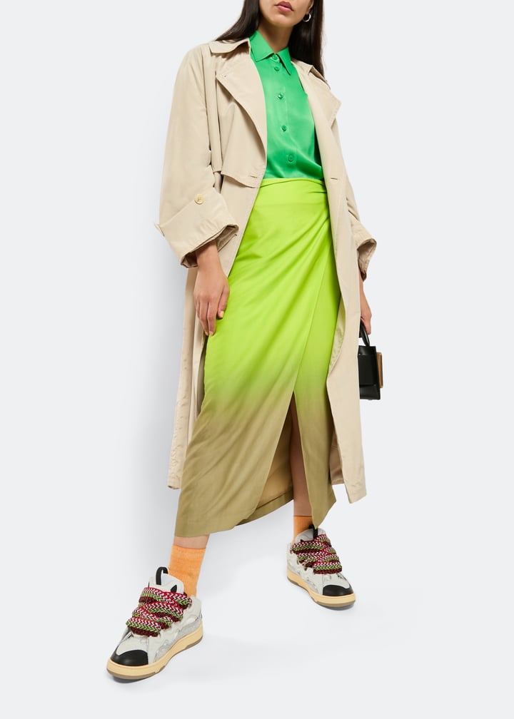 Lanvin Curb leather sneakers for Women - Silver in UAE