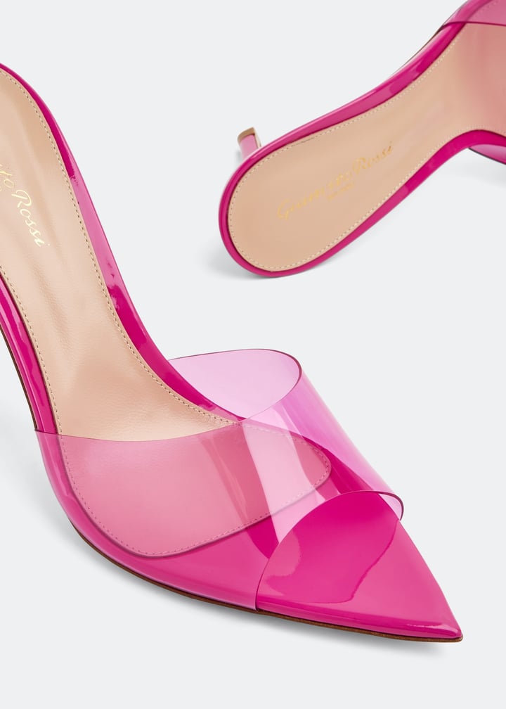 【関税込み】Gianvito Rossi ピンク Elle 85 ミュール Gianvito Rossi Pink Elle 85 Heeled Sandals In Fucsia | ModeSens