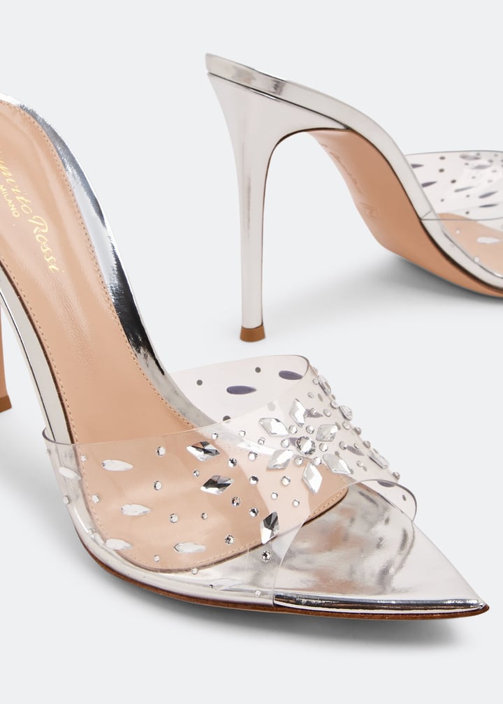 Gianvito Rossi Elle mules for Women - Silver in UAE | Level