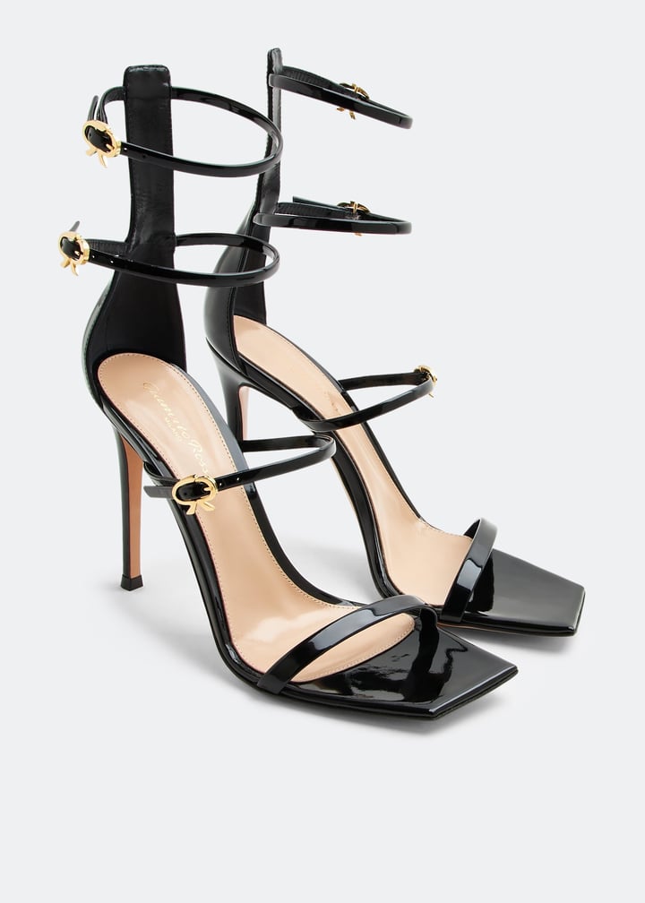 【送料&関税込】Gianvito Rossi Ribbon Uptown Heeled Sandals Gianvito Rossi | Ribbon uptown black patent black sandals