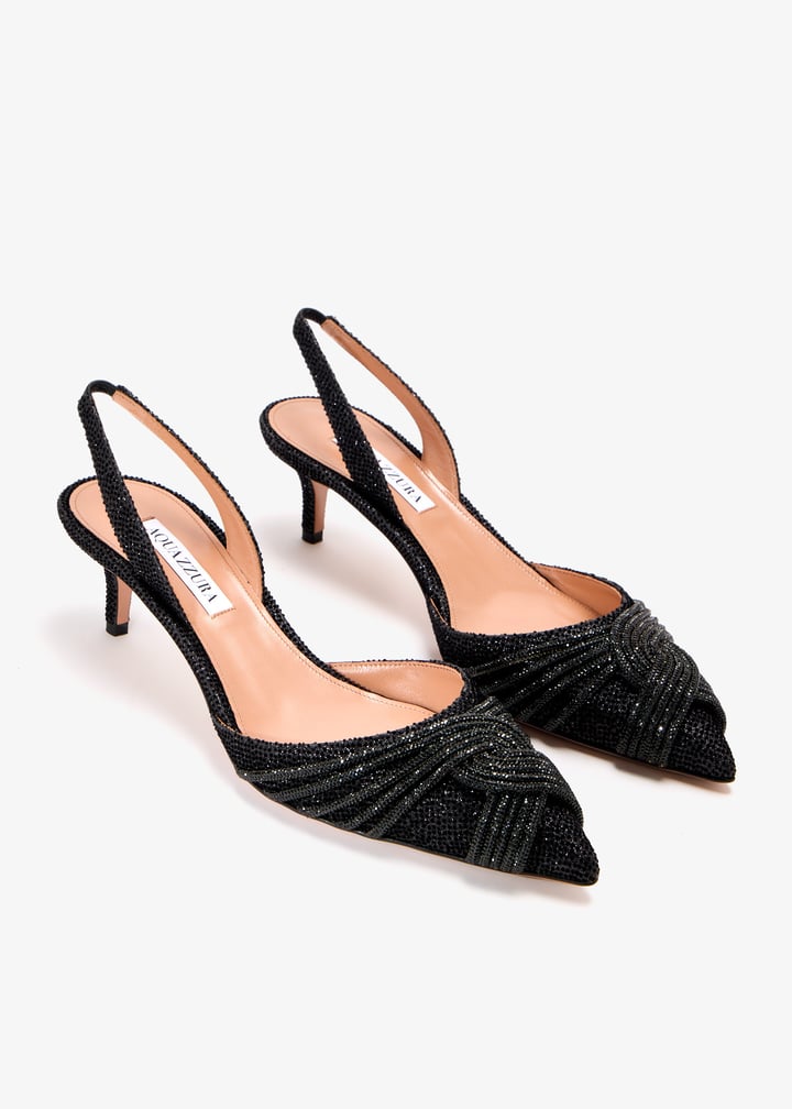 Slingback Aquazzura Black Shoes AQUAZZURA COUTURIER SLING 65 PUMP