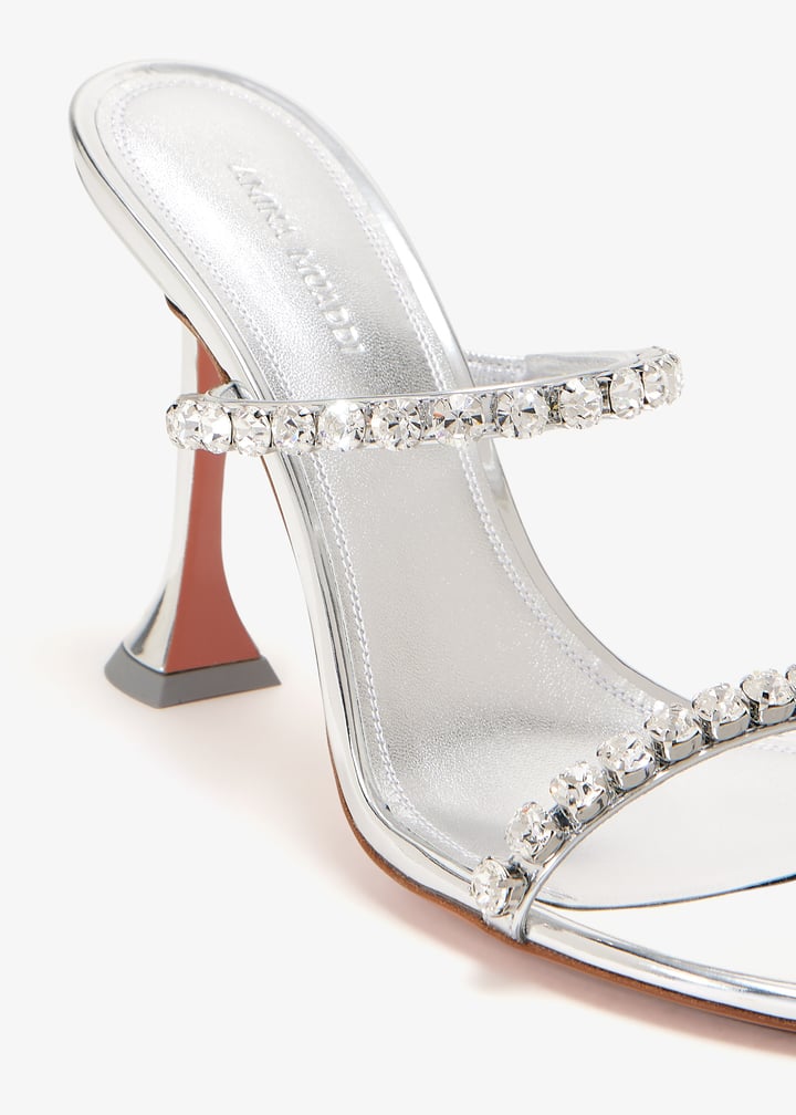 Amina Muaddi Gigi slippers for Women - Silver in UAE | Level