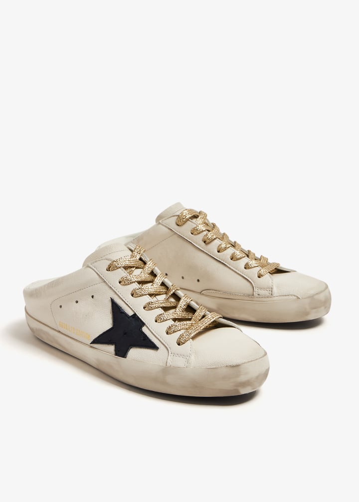 スニーカー GOLDEN  Men Sneakers White GMF00103F00690282869 Golden Goose White/blue Super Star Sneaker | TheDoubleF