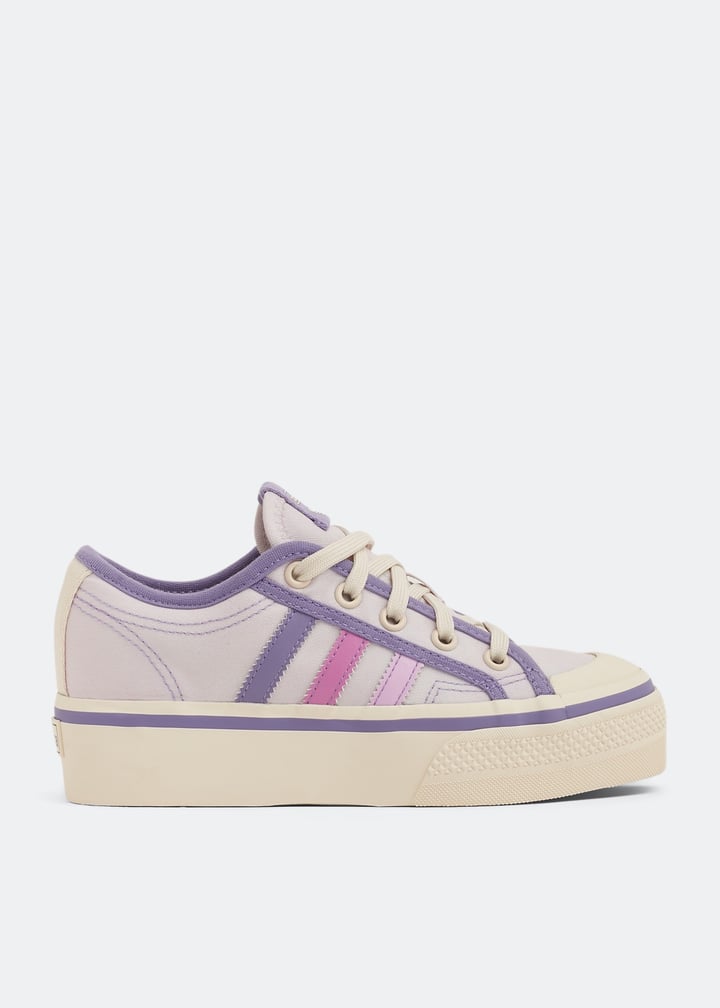 adidas gazelle silver green womens Adidas Womens Nizza Platform Sneakers White/White