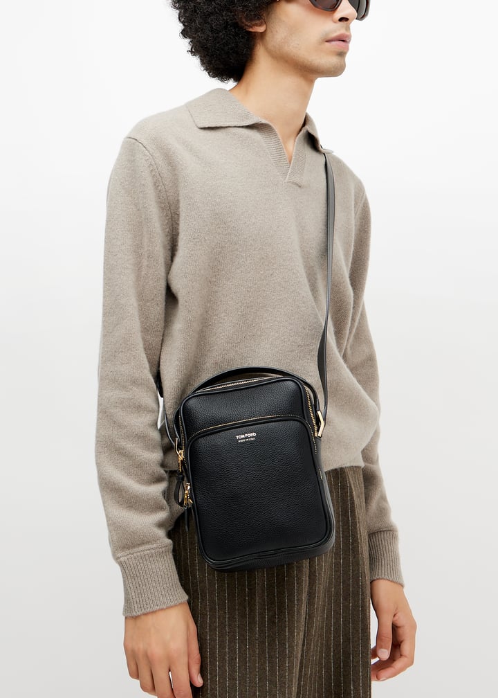 Tom Ford Double zip messenger bag for Men - Black in Qatar