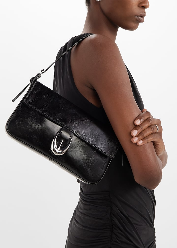 【関税込み】Harlow Shoulder Bag - Staud - Leather - Black HARLOW BAG BLACK