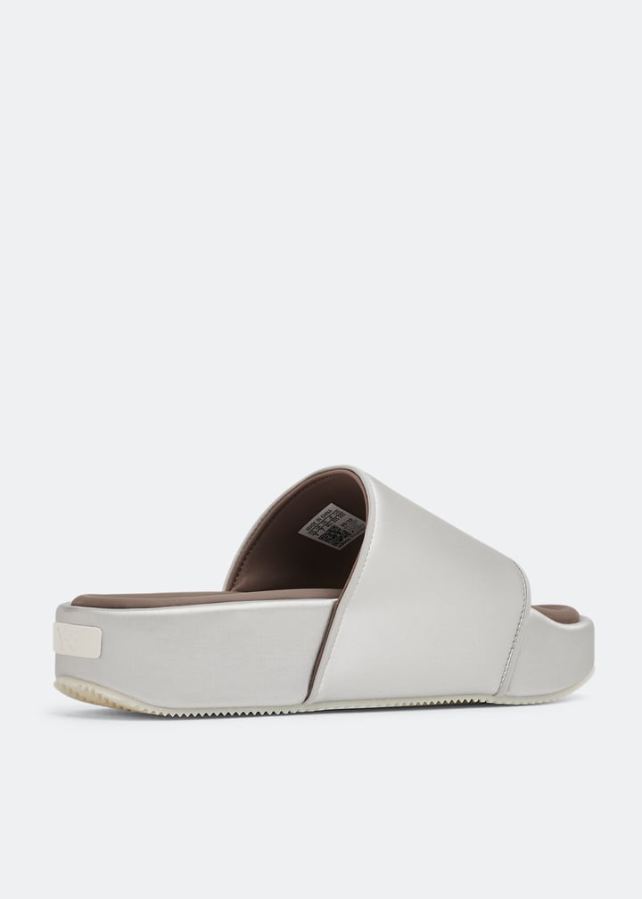 靴 adidas Y-3 Slides Silver llic Brown adidas x Y-3 Slide Silver Metallic/Brown/Cream White Unisex