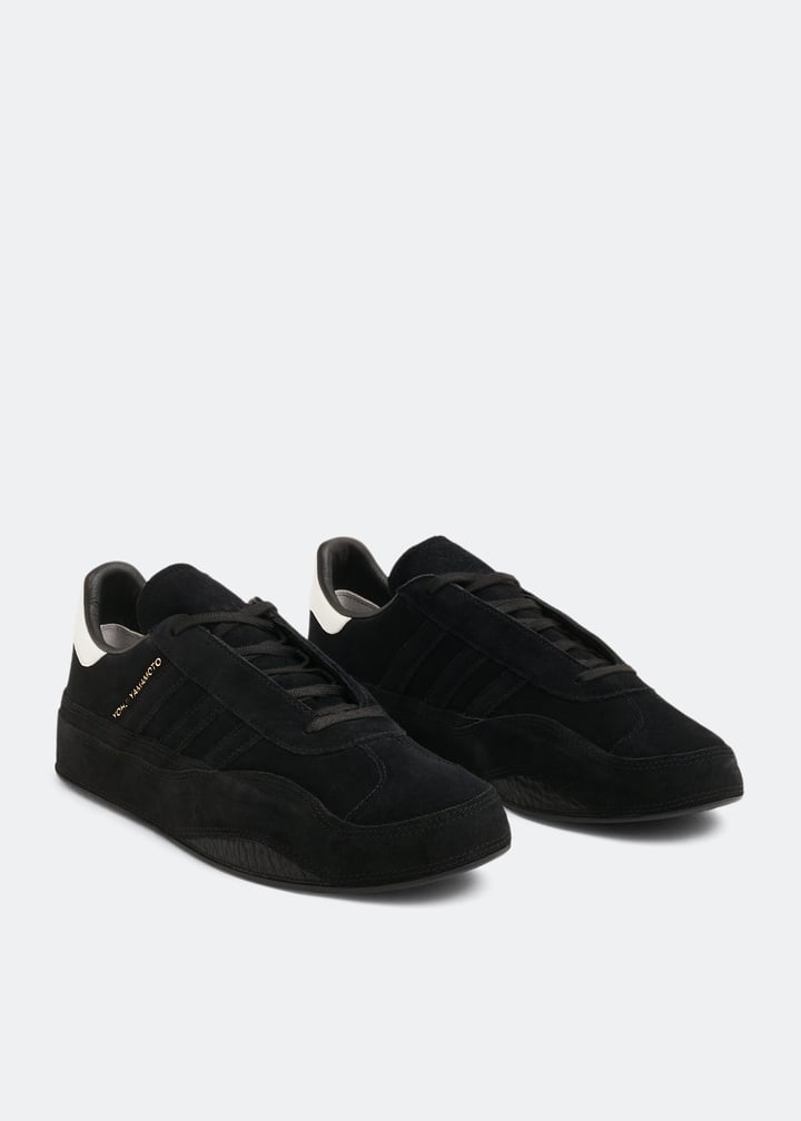 adidas gazelle silver green womens Y-3 Gazelle suede sneakers with engraved logo on the side ADIDAS Y-3