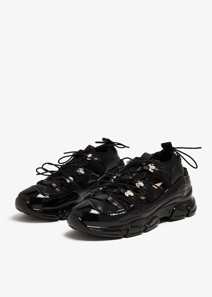 【Simone Rocha】ブラック Classic Tracker ビーズ スニーカー Simone Rocha Beaded Classic Tracker Sneakers – ESSXNYC