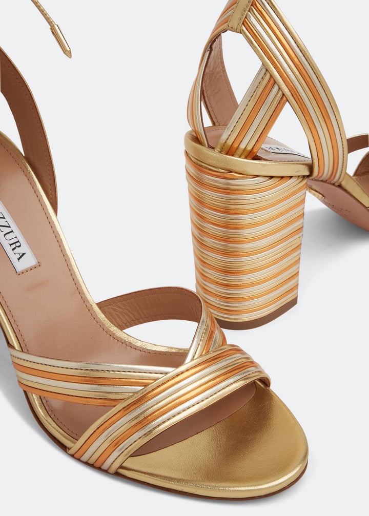 Aquazzura Ari 85 sandals for Women - Gold in UAE | Level Shoes