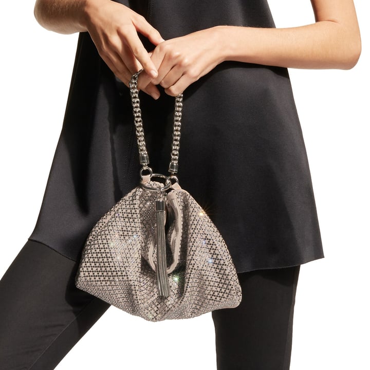 【新品未使用】JIMMY CHOO／CALLIE グリーン Callie crystal-embellished pouch in green - Jimmy Choo