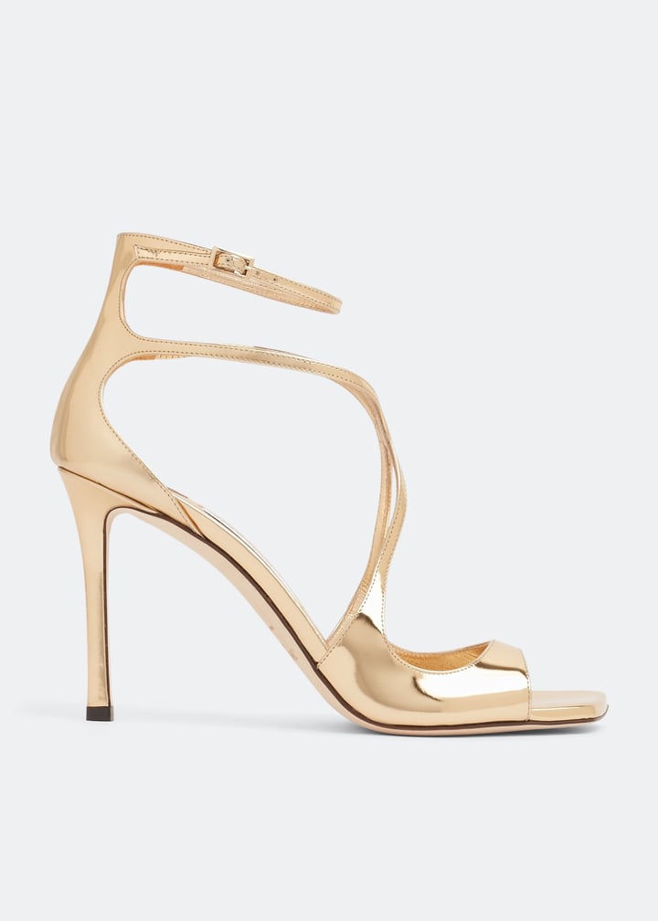 aya Azia 95 metallic leather sandals in silver - Jimmy Choo