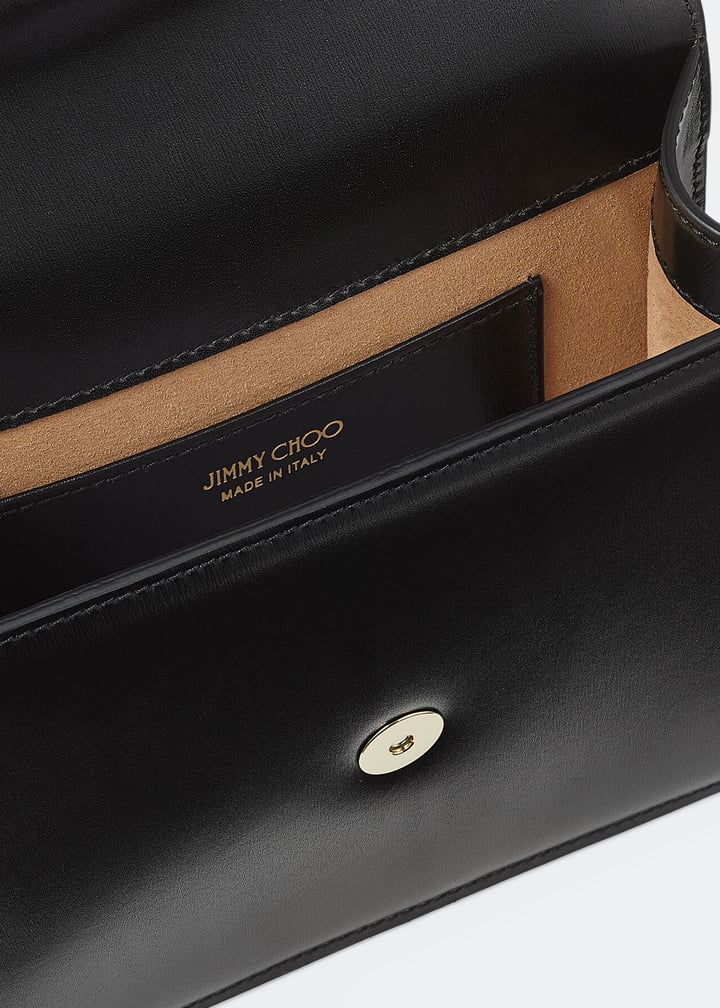Jimmy Choo Avenue ショルダーバッグ ブラック Jimmy Choo Avenue Mini Leather Shoulder Bag in Black/Light Gold