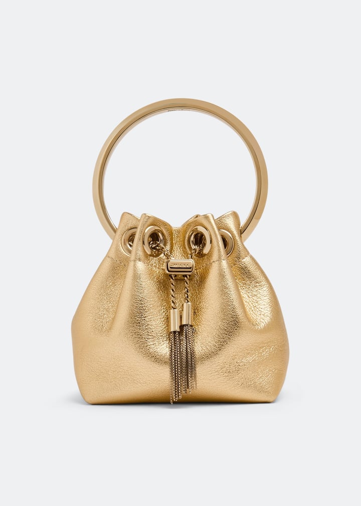 Jimmy Choo Micro Bon Bon bucket bag for Women - Gold in KSA